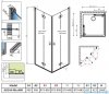 Radaway Nes Kdd B Brushed GunMetal kabina 90x90cm szczotkowany grafit 10024090-92-01L/10024090-92-01R
